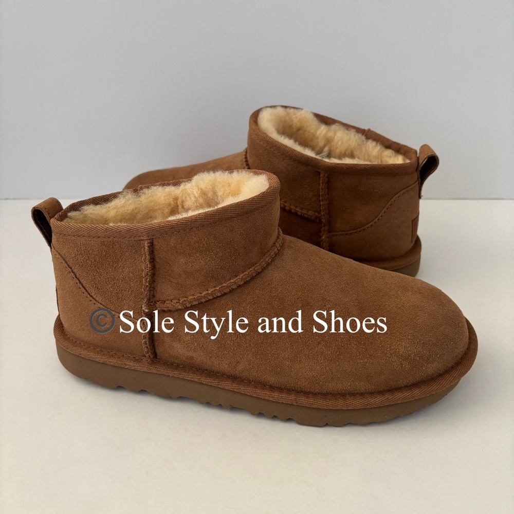 ❤️❤️❤️ UGG Classic Ultra Mini Boots Chestnut Kid’s 5 6 (Will Fit A Women’s 7 8) - Picture 15 of 15